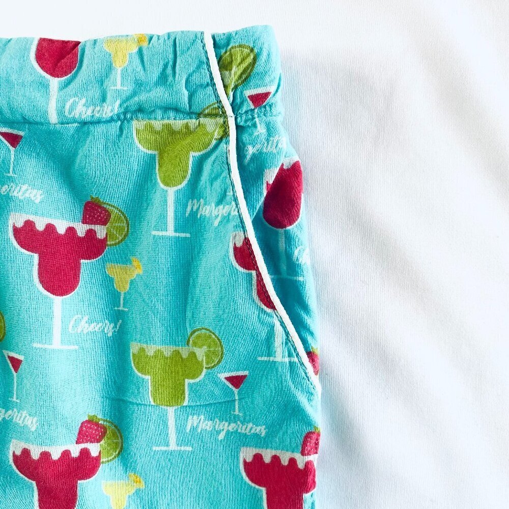 Mahogany Margarita pajama set Medium blue red cotton - Picture 15 of 16